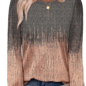 Stylish Gray and Tan Women's Top